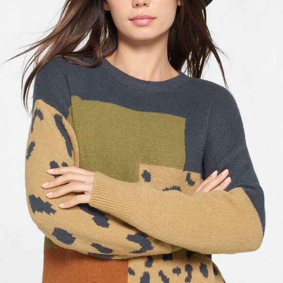 DAVI & DANI ANIMAL COLOUR BLOCK ROUND NECK SWEATER - Picture 5 of 8
